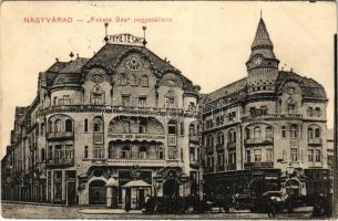 1913 Nagyvárad, Oradea; Fekete Sas nagyszálloda, Grosz üzlete, piac. W.L. Bp. 251. / hotel, shops, market (kis szakadás / small tear)