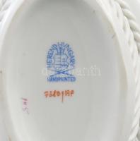 Herend Apponyi mintás porcelánkosár gyűrűtartó tálka, jelzéssel, hibátlan, 10x7x3 cm