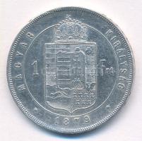 1879KB 1Ft Ag "Ferenc József / Középcímer" T:AU,XF kis ph 
Adamo M15