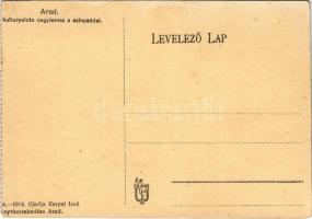 Arad, A kultúrpalota nagyterme a színpaddal, belső. Kerpel Izsó kiadása / palace of culture, interio...