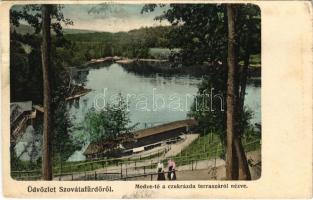 1907 Szováta, Sovata; Medve-tó a cukrászda teraszáról nézve. Hönig Bernát kiadása / lake viewed from the confectionery's terrace (kopott sarkak / worn corners)