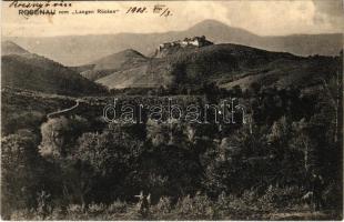 1908 Barcarozsnyó, Rozsnyó, Rosenau, Rasnov; vár. H. Zeidner kiadása / Rosenau vom Langen Rücken / castle (EK)