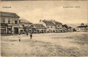 Belényes, Beius; Erzsébet tér, üzletek / street view, square, shops (EK)