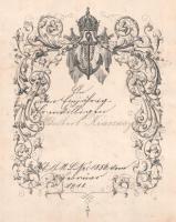 1918 Haditengerészeti kinvevezés Krasznay Béla tartalékos zászlósnak. Ottokar Schubert (1865-1975) e...