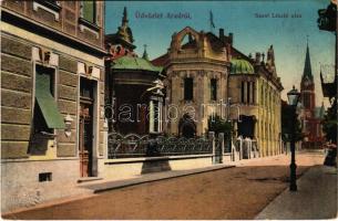 1913 Arad, Szent László utca. Kerpel Izsó kiadása / street view (fa)