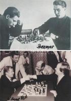 10 db MODERN sakk motívum képeslap: híres történelmi személyek / 10 modern Chess motive postcards: famous historical people