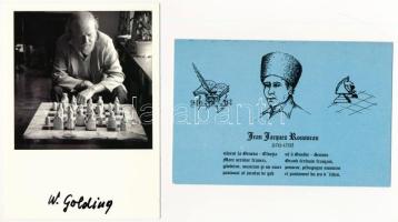 10 db MODERN sakk motívum képeslap: híres történelmi személyek / 10 modern Chess motive postcards: f...