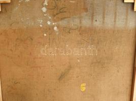 Pogány Lajos (1873-1947): Art deco hölgyek, 1928. Olaj, vászon, jelzett a hátoldalán. Dekoratív fake...