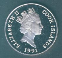 Cook-szigetek 1991. 5$ Ag "Labdarúgó VB" T:PP