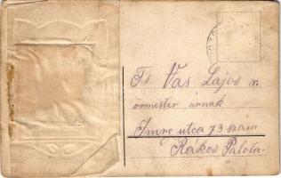 Pozsony, Pressburg, Bratislava; osztrák-magyar katona fotója. Dombornyomott szecessziós lap / K.u.k....