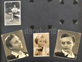 cca 1920-1980 Családi fotóalbum, kb. 150 fotóval,régi is modern fotókkal is, de a lapokon hiányokkal...