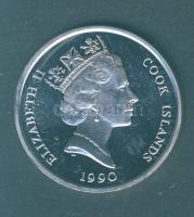 Cook-szigetek 1990. 10$ Ag "500 éve fedezték fel Amerikát" T:PP