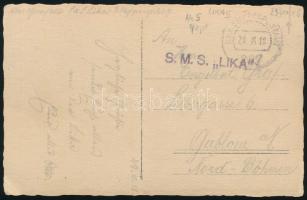 1918 Tábori posta képeslap / Field postcard "S.M.S. LIKA" + "EP 267"