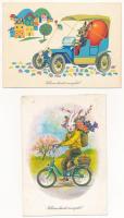 HÚSVÉT - 30 db MODERN magyar retro grafikai üdvözlő képeslap vegyes minőségben. Képzőművészeti Alap / EASTER - 30 modern Hungarian retro graphic greeting postcards in mixed quality