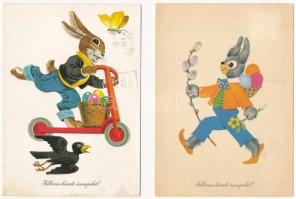 HÚSVÉT - 30 db MODERN magyar retro grafikai üdvözlő képeslap vegyes minőségben. Képzőművészeti Alap ...