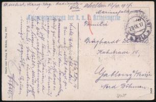 1917 Tábori posta képeslap / Field postcard &quot;Telegraphenbureau der k.u.k. kriegsmarine&quot;