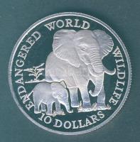 Cook-szigetek 1990. 10$ Ag "Veszélyeztetett vadállatok" T:PP