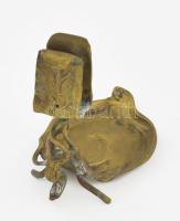 Szecessziós fonódó indán levél díszítéses gyufatartóval női fej alakos hamuzó, jelzés nélkül, szép á...