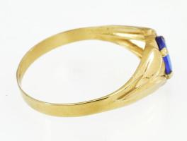 Arany (Au) 14K gyűrű tanzanit kővel, 1 cts, jelzett, méret: 65, bruttó: 1,68 g