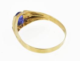 Arany (Au) 14K gyűrű tanzanit kővel, 1 cts, jelzett, méret: 65, bruttó: 1,68 g