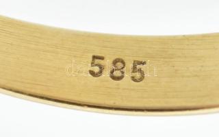 Arany (Au) 14K gyűrű tanzanit kővel, 1 cts, jelzett, méret: 65, bruttó: 1,68 g