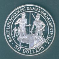 Cook-szigetek 1989. 50$ Ag "Olimpia" T:PP