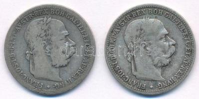 Ausztria 1893-1894. 1K Ag "Ferenc József" (2xklf) T:F Austria 1893-1894. 1 Corona Ag "Franz Joseph" (2xdiff) C:F Krause KM#2804