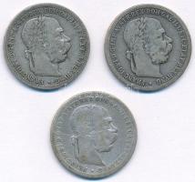 Ausztria 1894-1902. 1K Ag "Ferenc József" (3xklf) T:F patina Austria 1894-1902. 1 Corona Ag "Franz Joseph" (3xdiff) C:F patina Krause KM#2804