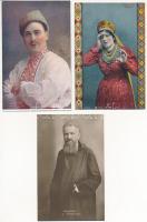 39 db RÉGI használatlan ukrán képeslap, főleg népviselet motívumok / 39 pre-1945 unused Ukrainian po...