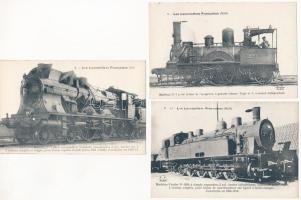 Francia vasút, gőzmozdonyok, vonatok - 51 db régi használatlan képeslap / French Railways, locomotiv...