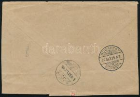 1899 5kr négyescsík ajánlott levélen "BÁTYA" - Budapest