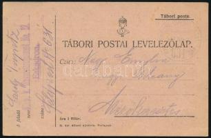 1917 Tábori posta levelezőlap "K.u.k. Husarenregiment No.12. Eskadron" + "TP 631&quot...