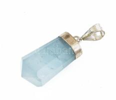 Akvamarin ezüst(Ag) szerelékkel, jelzett, h: 2,5 cm, bruttó: 5,26 g