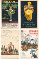 40 db főleg RÉGI használatlan érdekes külföldi reklám képeslap / 40 mostly pre-1945 unused interesting European advertising postcards (some Cappiello)