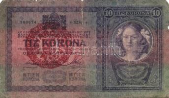 1904. 10K piros "Magyarország" bélyegzővel T:IV