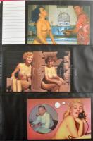Kb. 160 db MODERN motívum képeslap albumban: erotikus meztelen Pin-up lányok / Cca. 160 modern motiv...