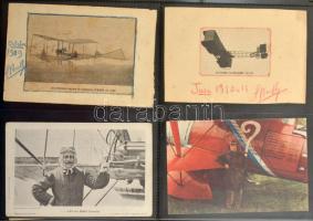 Kb. 85 db főleg RÉGI európai repülős motívum képeslap albumban: repülőgépek, pilóták / Cca. 85 mostl...