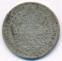 Ausztria 1858A 1/4Fl Ag "Ferenc József" T:F patina, lakkozott Austria 1858A 1/4 Florin Ag ...