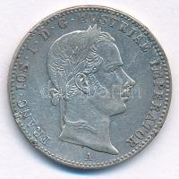 Ausztria 1858A 1/4Fl Ag "Ferenc József" T:XF patina, lakkozott Austria 1858A 1/4 Florin Ag "Franz Joseph" C:XF patina, varnished Krause KM#2214