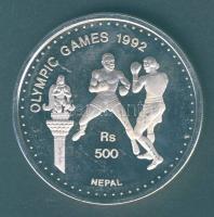 Nepál 1992. 500R Ag "Olimpia-boksz" T:PP
