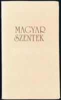 Prokop Péter (1919-2003): Magyar szentek, 23 db színes reprodukciókkal illusztrált kártya, kiadói papírmappában, jó állapotban, 14x8,5 cm