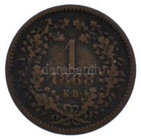 1868KB 1kr Cu "Angyalos címer" T:VF Adamo M4.1