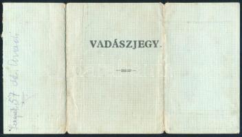 1943 Ungvár, fényképes vadászjegy miniszteri számtiszt részére