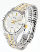 Seiko naptárkijelzős elegáns férfi karóra, leírással, díszdobozban. Kvarc, szép állapotban, működik,...