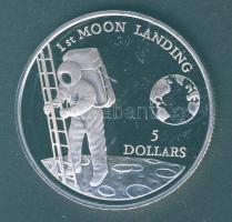 Niue 1992. 5$ Ag "Első Holdra szállás" T:exPP