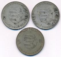 1947. 5Ft Ag "Kossuth" (3x) T:VF,F patina Adamo F8.1