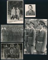 Magyar Néphadsereg, pilótákat, repülőtiszteket ábrázoló 5 db fotó, 14x9 cm és 5x4 cm között