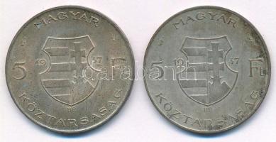 1947. 5Ft Ag "Kossuth" (3x) T:AU,VF patina Adamo F8.1
