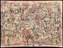 Durkó Gábor (1916-2003): Női aktok. Monotípia, papír. Jelzett 30x43 cm