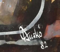 Durkó Gábor (1916-2003): Pózok. Akvarell. papír. Jelzett 30x43 cm Kis beszakadásokkal